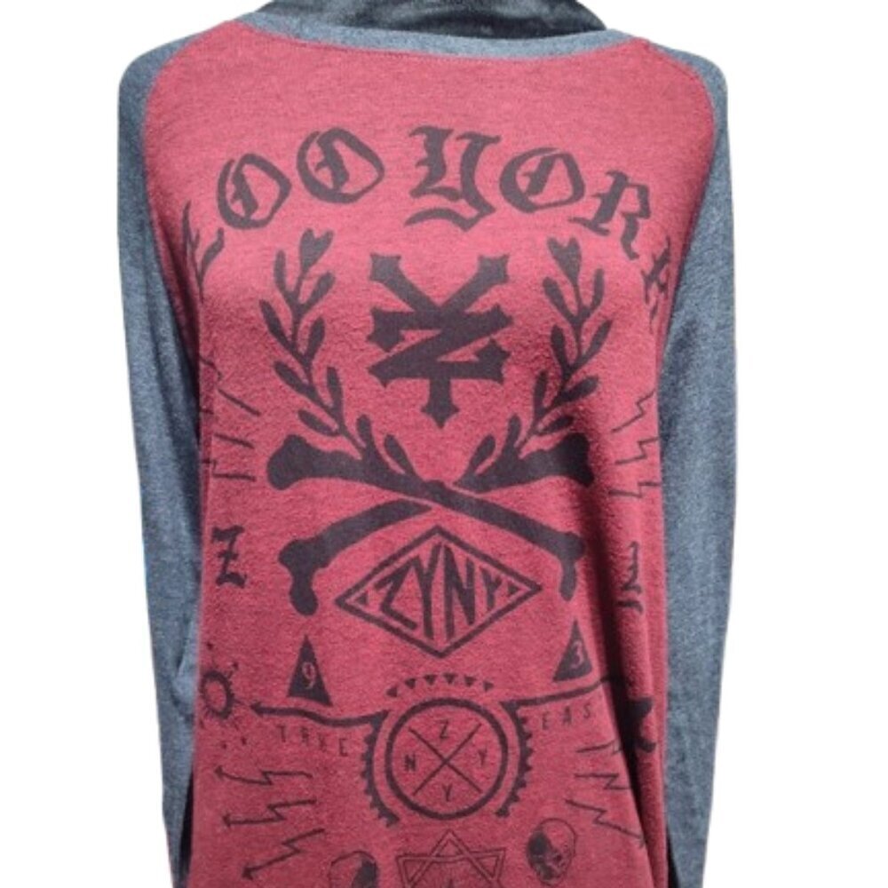 Zoo York Round Neck Long Sleeve Women's' Size M/M/M Skater Shirt Gray, and Red